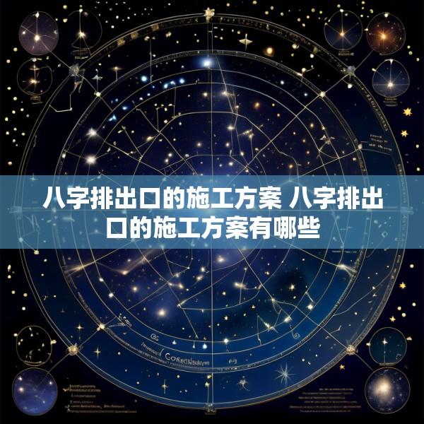 八字排出口的施工方案 八字排出口的施工方案有哪些