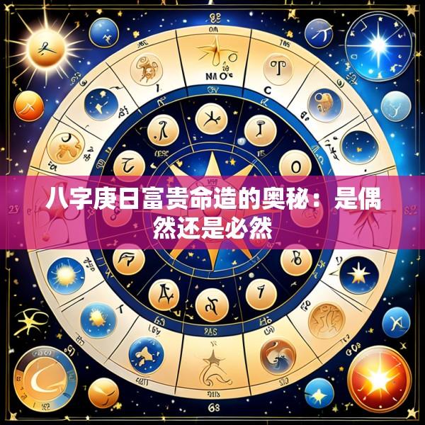 八字庚日富贵命造的奥秘：是偶然还是必然
