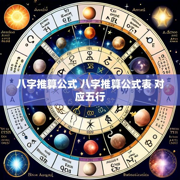 八字推算公式 八字推算公式表 对应五行