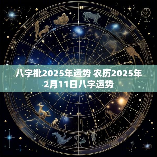 八字批2025年运势 农历2025年2月11日八字运势