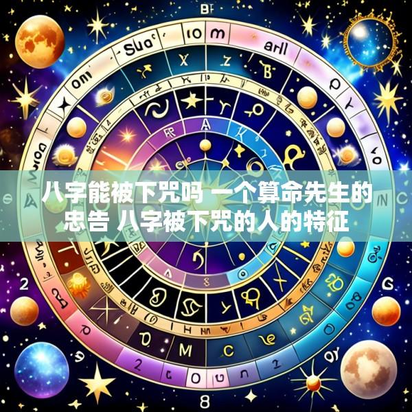 八字能被下咒吗 一个算命先生的忠告 八字被下咒的人的特征