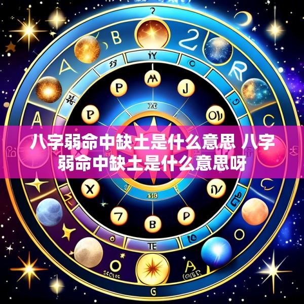 八字弱命中缺土是什么意思 八字弱命中缺土是什么意思呀