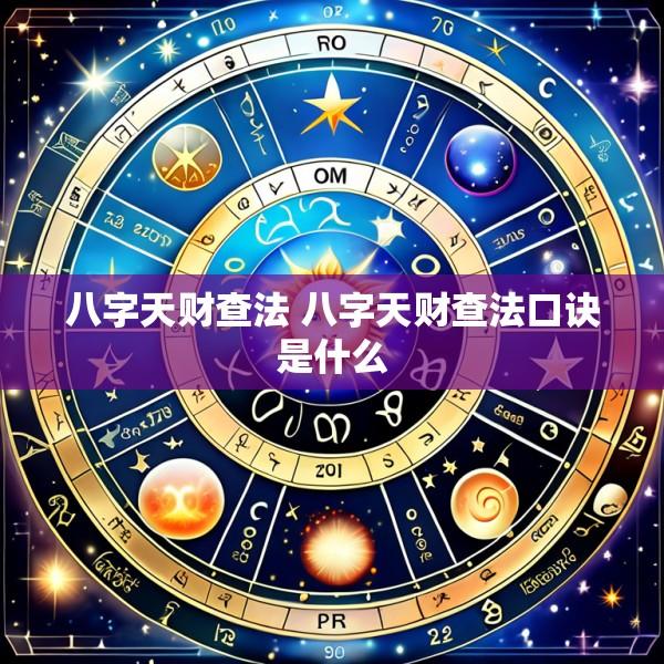八字天财查法 八字天财查法口诀是什么