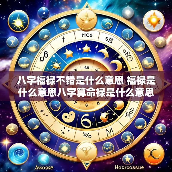 八字福禄不错是什么意思 福禄是什么意思八字算命禄是什么意思