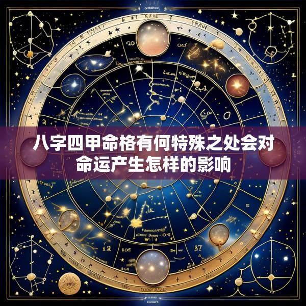 八字四甲命格有何特殊之处会对命运产生怎样的影响