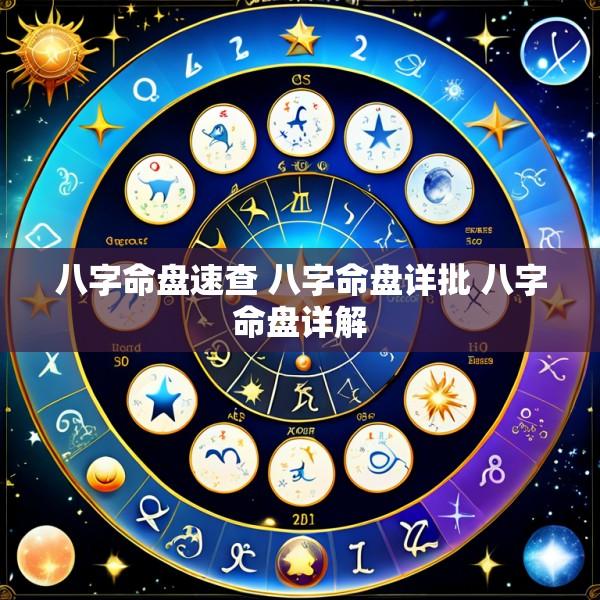 八字命盘速查 八字命盘详批 八字命盘详解