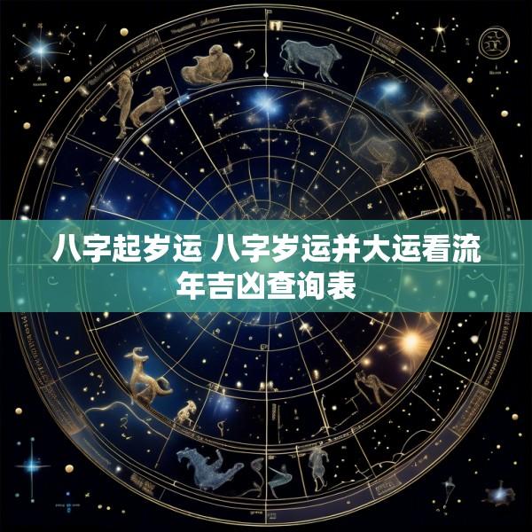 八字起岁运 八字岁运并大运看流年吉凶查询表