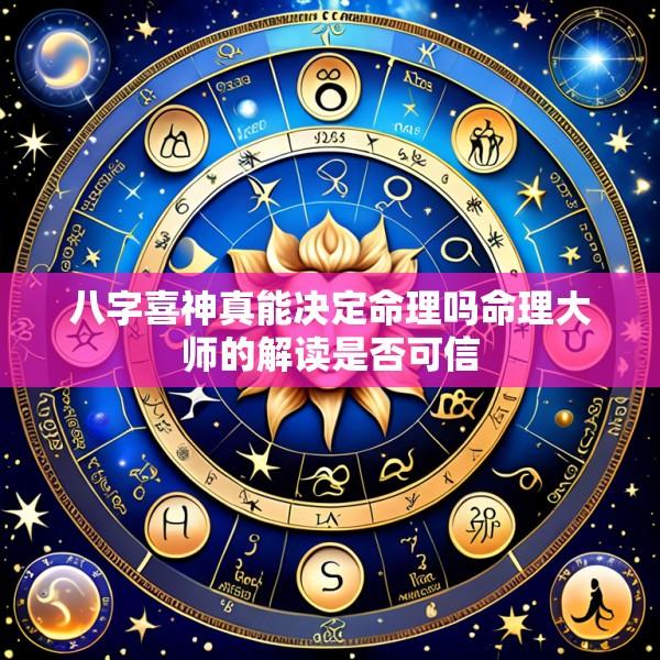 八字喜神真能决定命理吗命理大师的解读是否可信