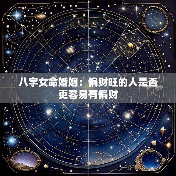 八字女命婚姻：偏财旺的人是否更容易有偏财