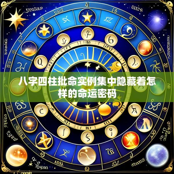 八字四柱批命实例集中隐藏着怎样的命运密码