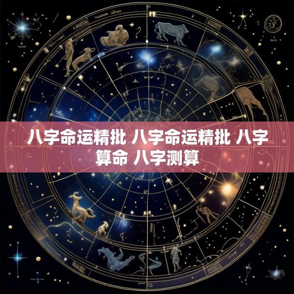 八字命运精批 八字命运精批 八字算命 八字测算