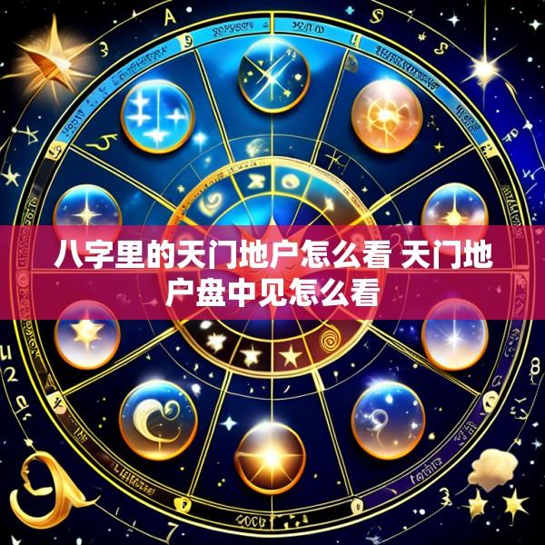 八字里的天门地户怎么看 天门地户盘中见怎么看