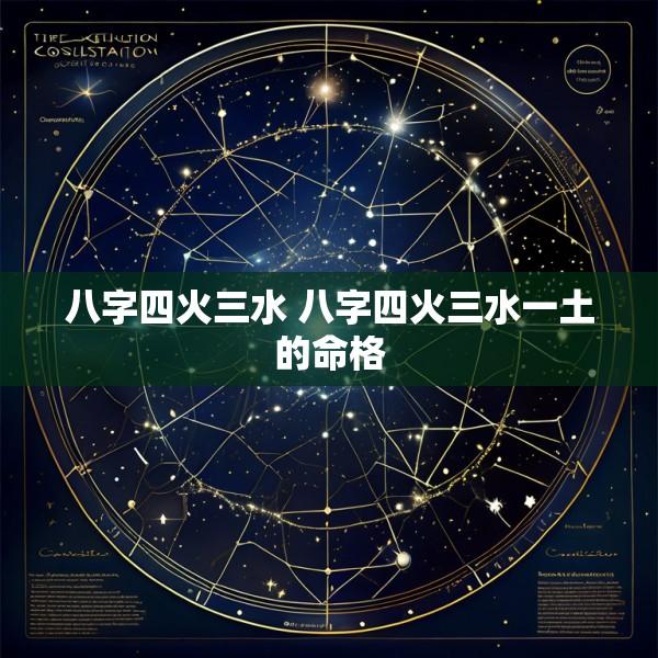 八字四火三水 八字四火三水一土的命格