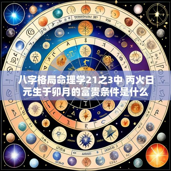八字格局命理学21之3中 丙火日元生于卯月的富贵条件是什么