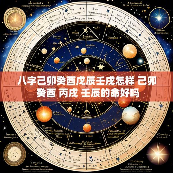 八字己卯癸酉戊辰壬戌怎样 己卯 癸酉 丙戌 壬辰的命好吗