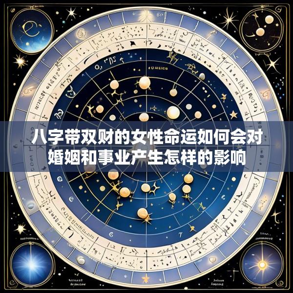 八字带双财的女性命运如何会对婚姻和事业产生怎样的影响