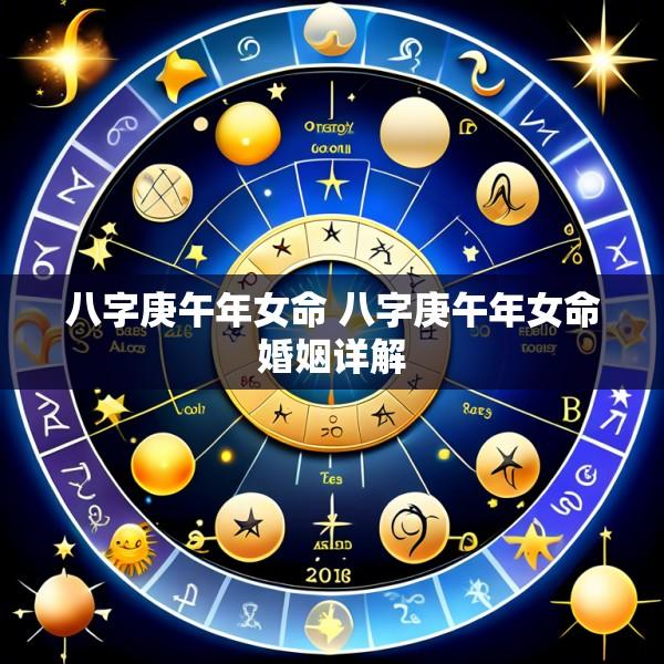 八字庚午年女命 八字庚午年女命婚姻详解