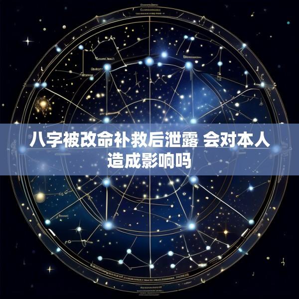 八字被改命补救后泄露 会对本人造成影响吗