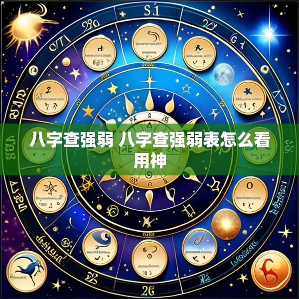 八字查强弱 八字查强弱表怎么看用神