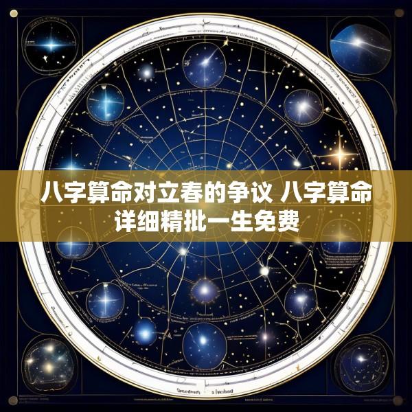 八字算命对立春的争议 八字算命详细精批一生免费