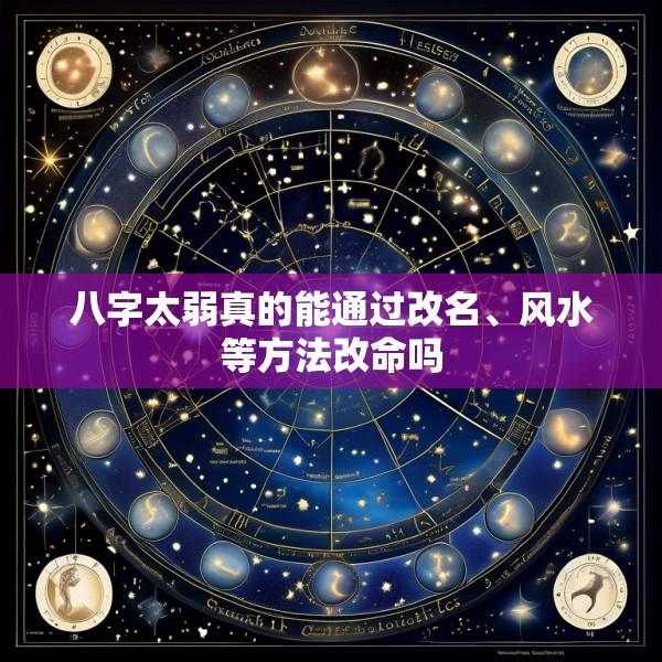 八字太弱真的能通过改名、风水等方法改命吗