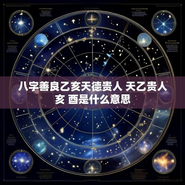 八字善良乙亥天德贵人 天乙贵人亥 酉是什么意思