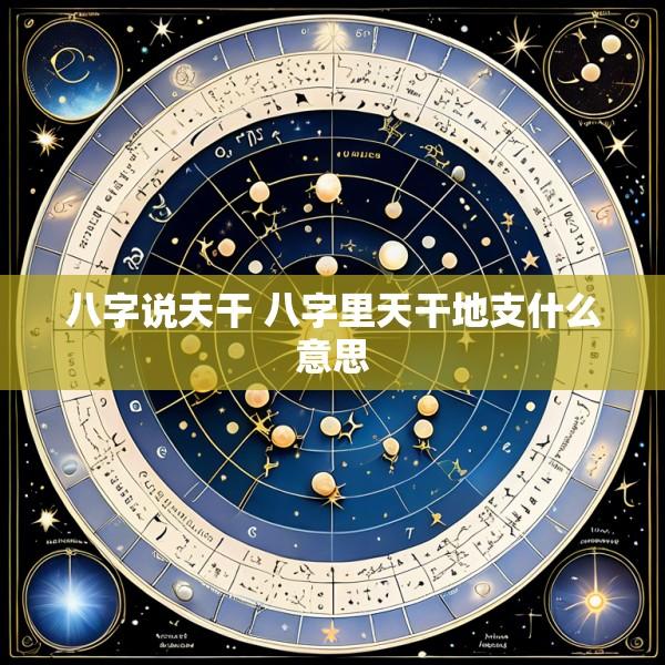 八字说天干 八字里天干地支什么意思