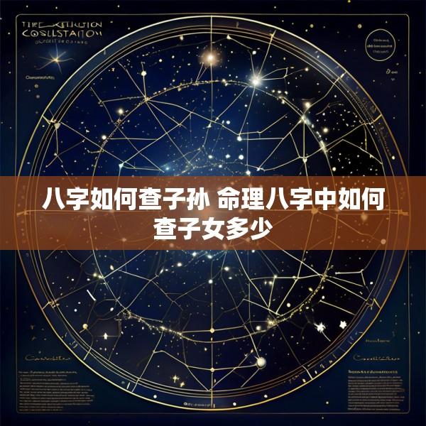 八字如何查子孙 命理八字中如何查子女多少