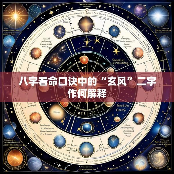 八字看命口诀中的“玄风”二字作何解释