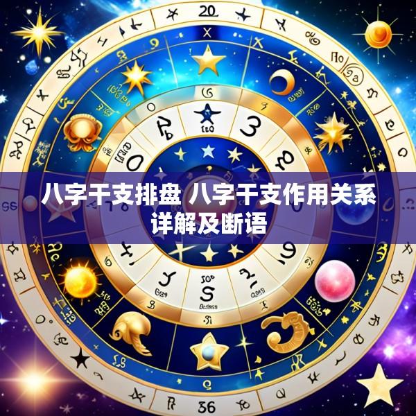 八字干支排盘 八字干支作用关系详解及断语