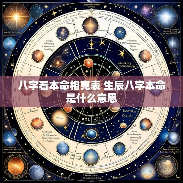 八字看本命相克表 生辰八字本命是什么意思