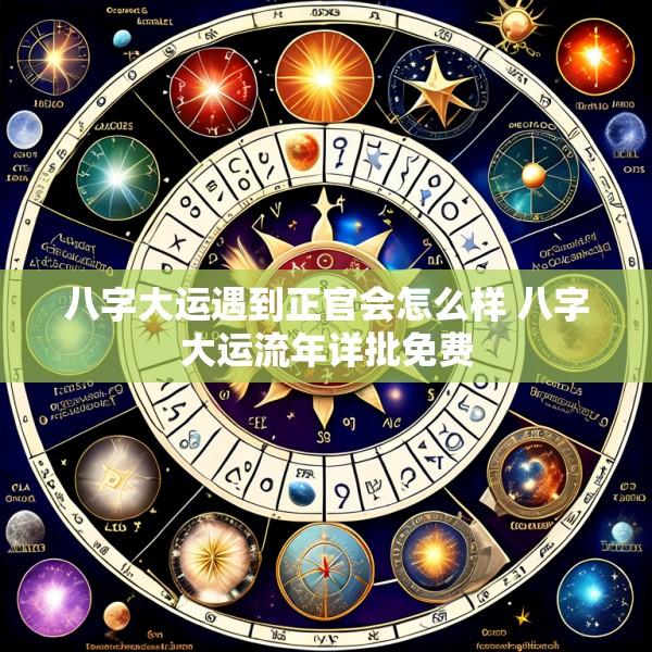 八字大运遇到正官会怎么样 八字大运流年详批免费