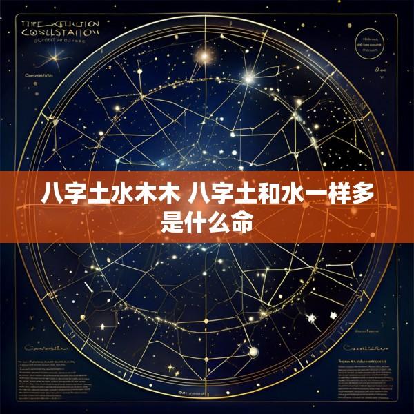 八字土水木木 八字土和水一样多是什么命