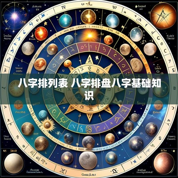 八字排列表 八字排盘八字基础知识