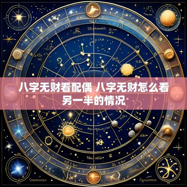 八字无财看配偶 八字无财怎么看另一半的情况
