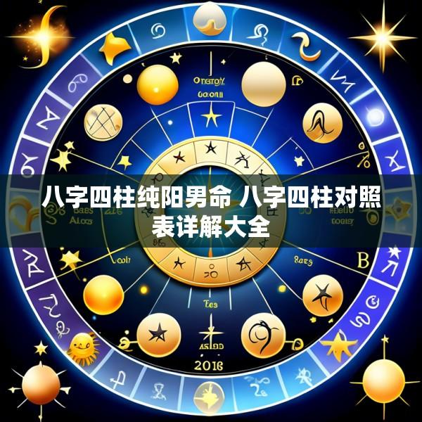 八字四柱纯阳男命 八字四柱对照表详解大全