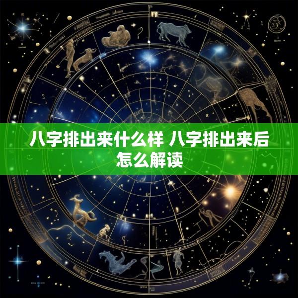 八字排出来什么样 八字排出来后怎么解读