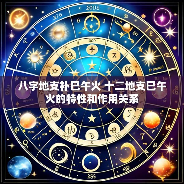八字地支补巳午火 十二地支巳午火的特性和作用关系
