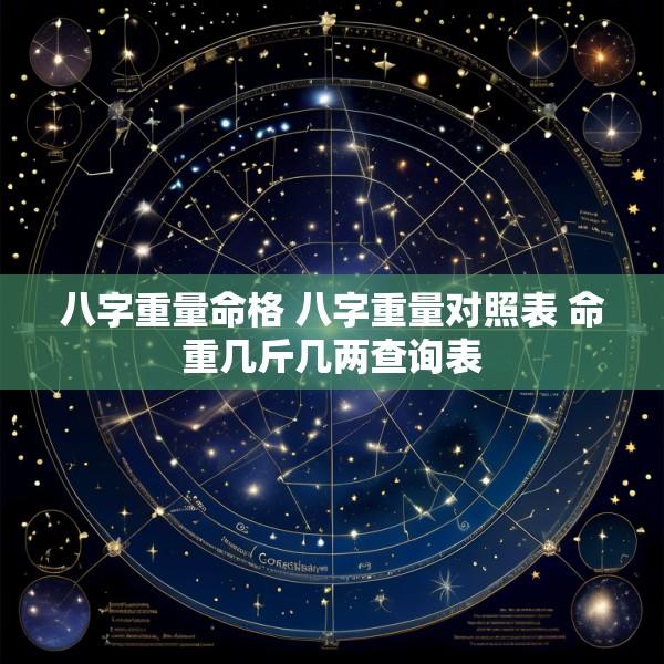 八字重量命格 八字重量对照表 命重几斤几两查询表