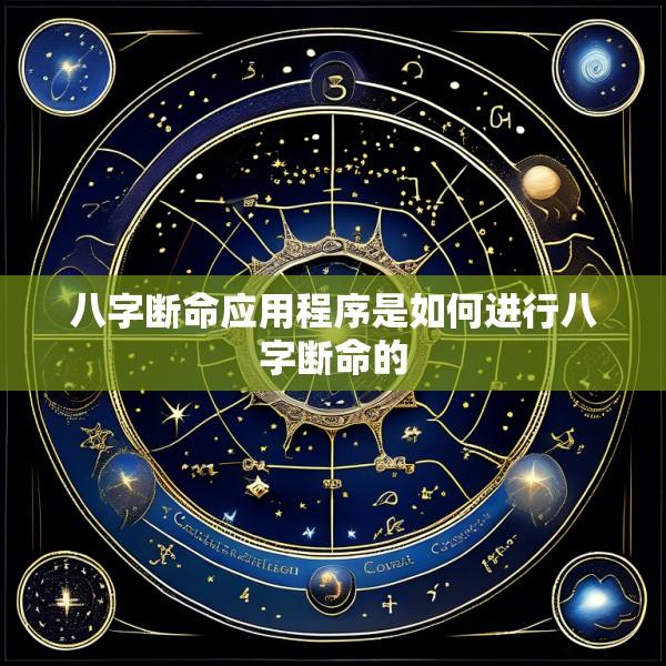 八字断命应用程序是如何进行八字断命的