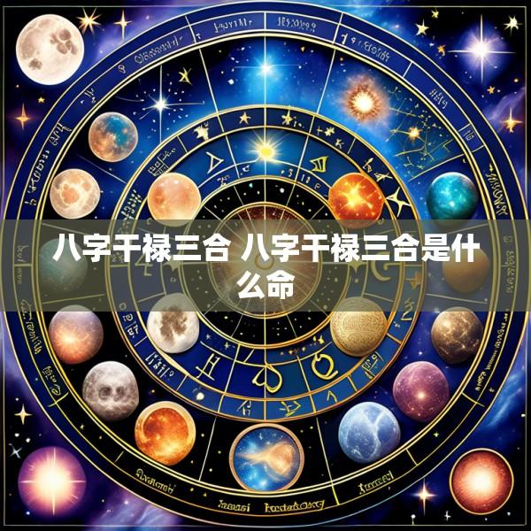 八字干禄三合 八字干禄三合是什么命
