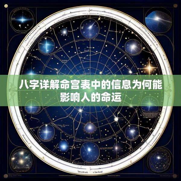 八字详解命宫表中的信息为何能影响人的命运