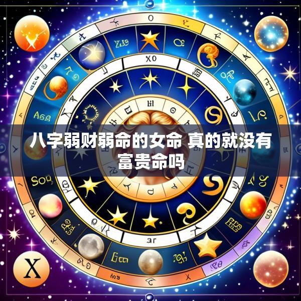 八字弱财弱命的女命 真的就没有富贵命吗
