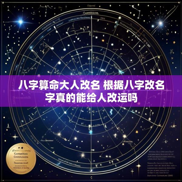 八字算命大人改名 根据八字改名字真的能给人改运吗