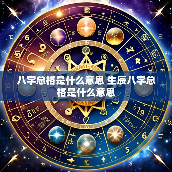 八字总格是什么意思 生辰八字总格是什么意思