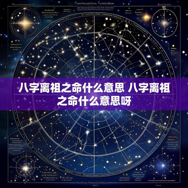 八字离祖之命什么意思 八字离祖之命什么意思呀