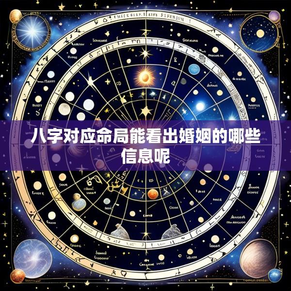 八字对应命局能看出婚姻的哪些信息呢