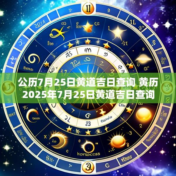 公历7月25日黄道吉日查询 黄历2025年7月25日黄道吉日查询