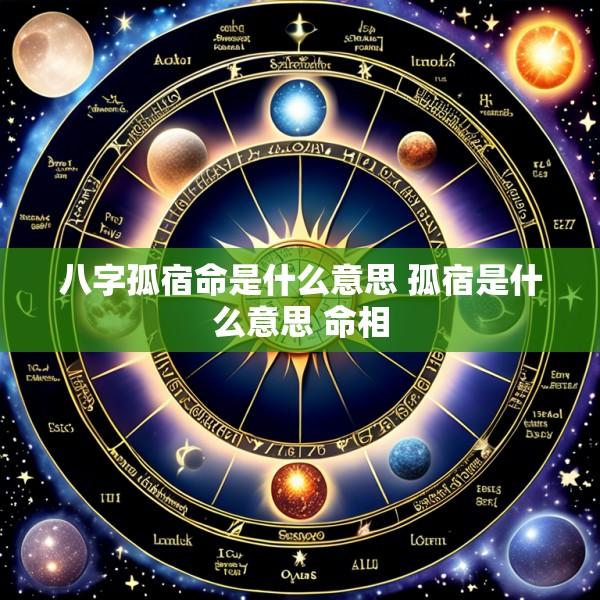 八字孤宿命是什么意思 孤宿是什么意思 命相