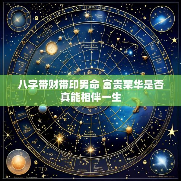 八字带财带印男命 富贵荣华是否真能相伴一生